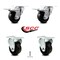 Service Caster 3.5 Inch Phenolic Swivel Top Plate Caster Lock Brakes 2 Rigid SCC, 2PK SCC-TTL20S3514-PHS-2-R-2 - alternate 1